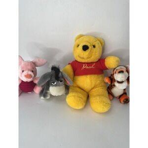 Vintage Winnie the Pooh Plush Sears GUND Tigger Piglet & Eeyore Lot Of 4 Disney